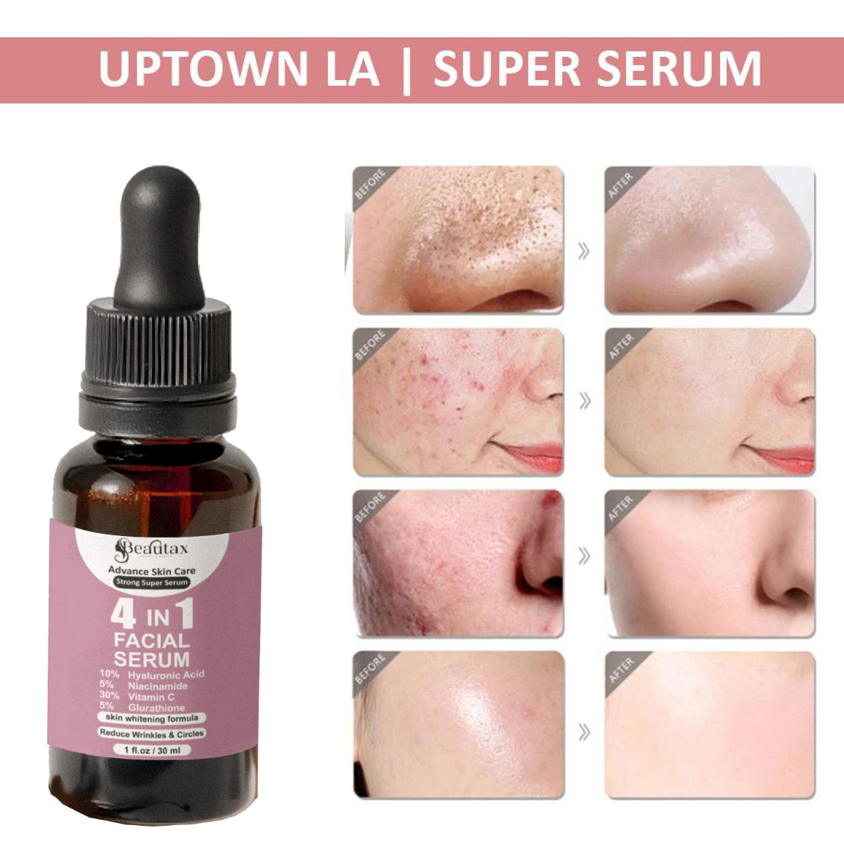 4-in-1 Super Skin Glowing Serum – Bright, Smooth & Radiant Skin